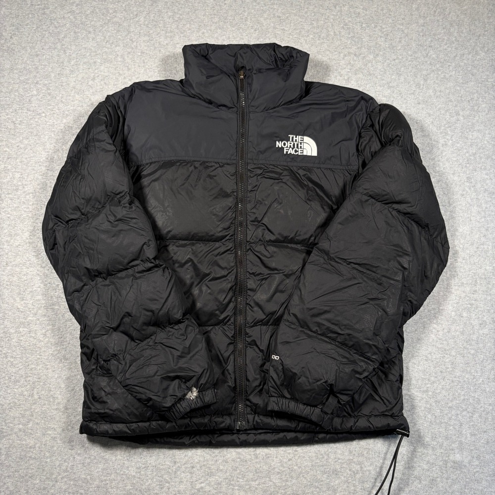 The North Face Nuptse 700 Puffer Jacket Men Small Black Down NF0A3C8D FLAWS